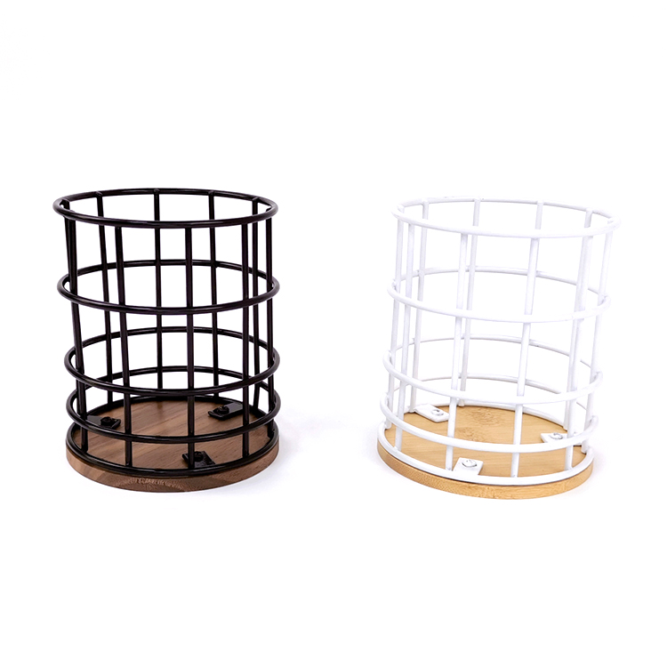 Zhaosheng Hardware - Portalápices personalizado para almacenamiento de lápices, soporte para bolígrafos con base de madera de bambú para oficina, organizador de escritorio