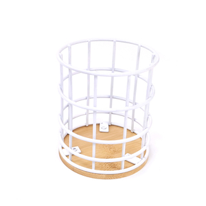 Zhaosheng Hardware - Portalápices personalizado para almacenamiento de lápices, soporte para bolígrafos con base de madera de bambú para oficina, organizador de escritorio