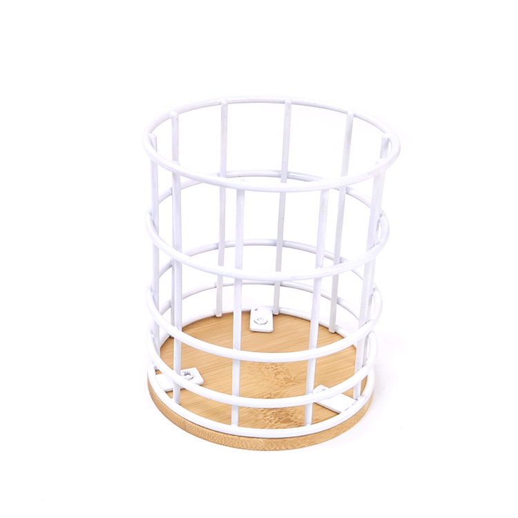 Zhaosheng Hardware - Portalápices personalizado para almacenamiento de lápices, soporte para bolígrafos con base de madera de bambú para oficina, organizador de escritorio