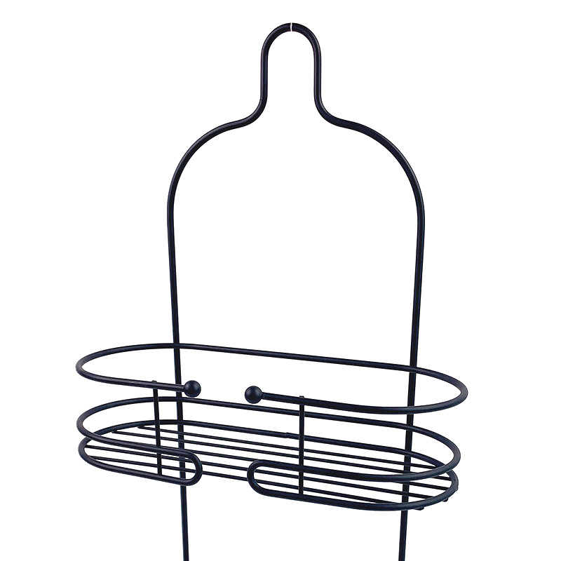 Zhaosheng - Carrito de ducha negro montado en la pared, sin taladro, carrito de baño colgante negro