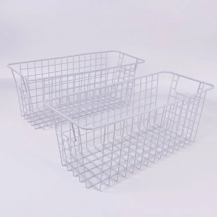 Zhaosheng Hardware - Organizador de almacenamiento de alimentos de alambre de metal, cesta de alambre rectangular para despensa y congelador