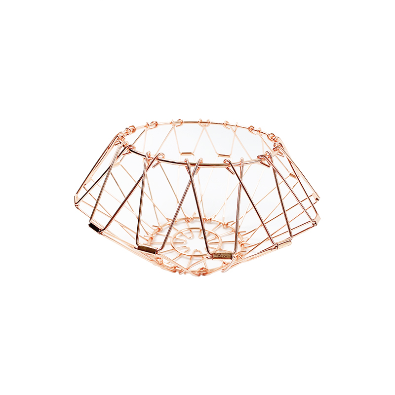 Zhaosheng Hardware - Cesta de alambre plegable para decoración de encimera de cocina, soporte plegable para cesta de frutas de metal