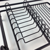 Zhaosheng Hardware - Escurridor de platos de cocina de un solo nivel, estante para platos de aluminio negro