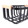 Zhaosheng Hardware - Organizador de encimera de baño, despensa de cocina, cesta de almacenamiento de hierro y metal con mango de madera