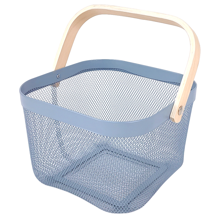 Zhaosheng Hardware - Cesta portátil para picnic, frutas, verduras, artículos diversos, cesta de metal, cesta de almacenamiento de malla de alambre