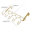 Zhaosheng Hardware - Alambre de metal en forma de corazón sobre la puerta Percha Recubrimiento en polvo dorado