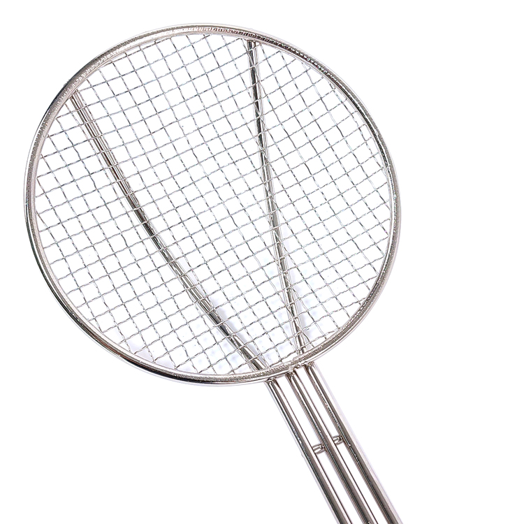 Zhaosheng Hardware - Espumadera para freír redonda de 6 pulgadas, mango largo, cucharón para freidora de acero inoxidable, espumadera para freír francesa