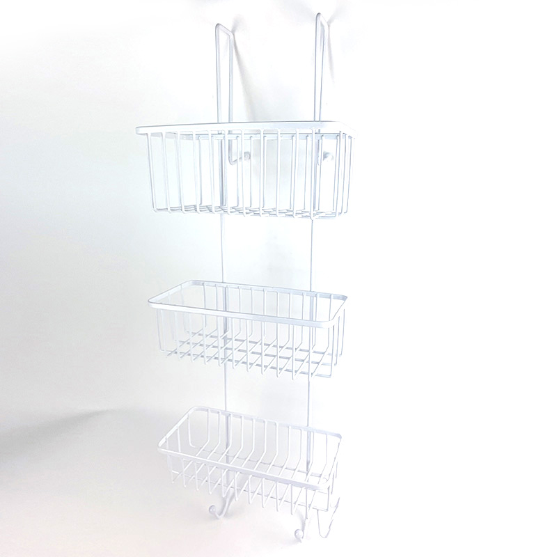Zhaosheng - Organizador de baño Cesta de Metal Carrito de Ducha Colgante Blanco sobre la Puerta Estante de Ducha