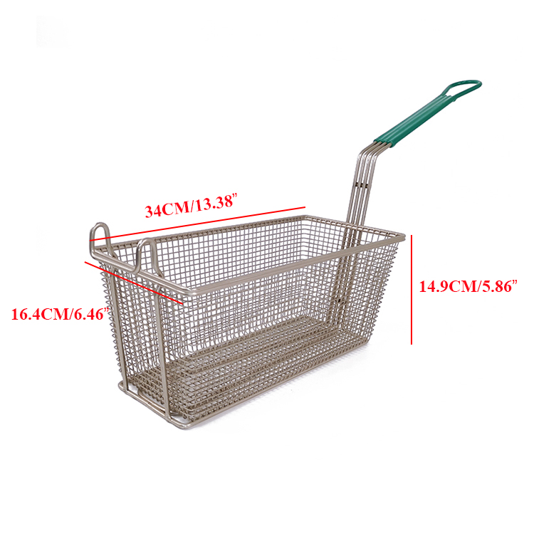Zhaosheng Hardware - Cesta de freidora de alambre rectangular con gancho frontal