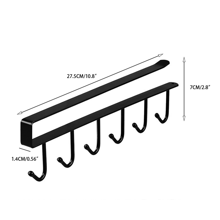 Zhaosheng Hardware - Soporte para tazas de café con estante inferior, colgador de metal para tazas de té
