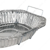 Zhaosheng Hardware - Bandeja para asar ovalada de papel de aluminio desechable con asa/rejilla de soporte para bandeja para alimentos de 45,5 x 35 x 8,5 cm