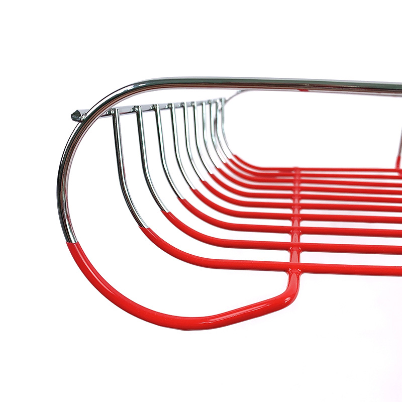 Zhaosheng Hardware - Escurridor de platos de cocina con bandeja de goteo de plástico rojo y soporte para utensilios