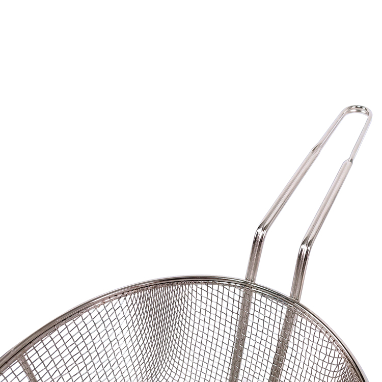 Zhaosheng Hardware - Cesta para freír de alambre de 8-1/2 pulgadas, cesta para freír redonda niquelada de 4 mallas