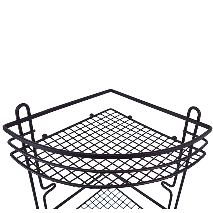 Zhaosheng - Estante de baño Organizador Estante de Almacenamiento Esquina Negra Caddy de Ducha Montaje en Pared Estante de Esquina de baño de Cocina