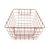 Zhaosheng Hardware - Cestas decorativas para congelador para el hogar, cesta de almacenamiento de alambre de oro rosa con asa