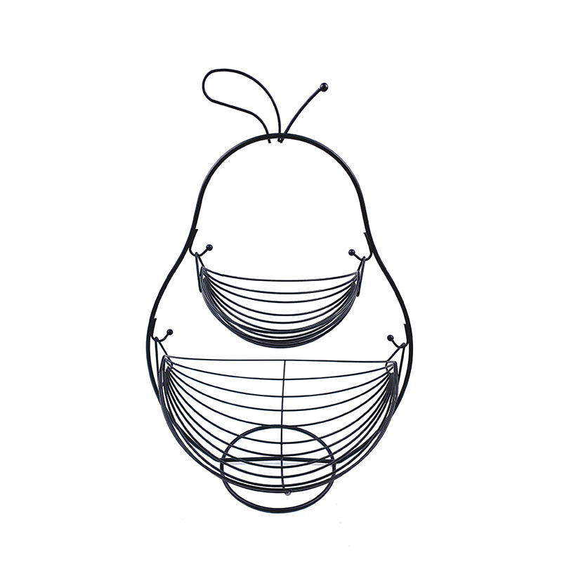 Zhaosheng Hardware - Organizador de frutas y alimentos de cocina, cesta de frutas de metal de 2 niveles para almacenamiento de pan y refrigerios