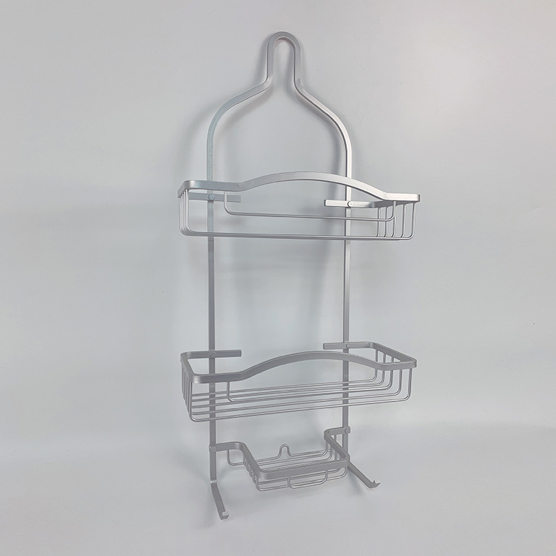 Zhaosheng - Almacenamiento de esquina de aluminio de 3 capas, toalla de mano, estante de baño, carrito de ducha colgante para techo oxidado