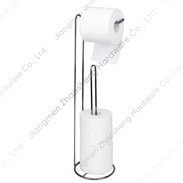 Zhaosheng Hardware - Portarrollos de papel higiénico independiente, dispensador de papel higiénico, alambre de metal, niquelado negro