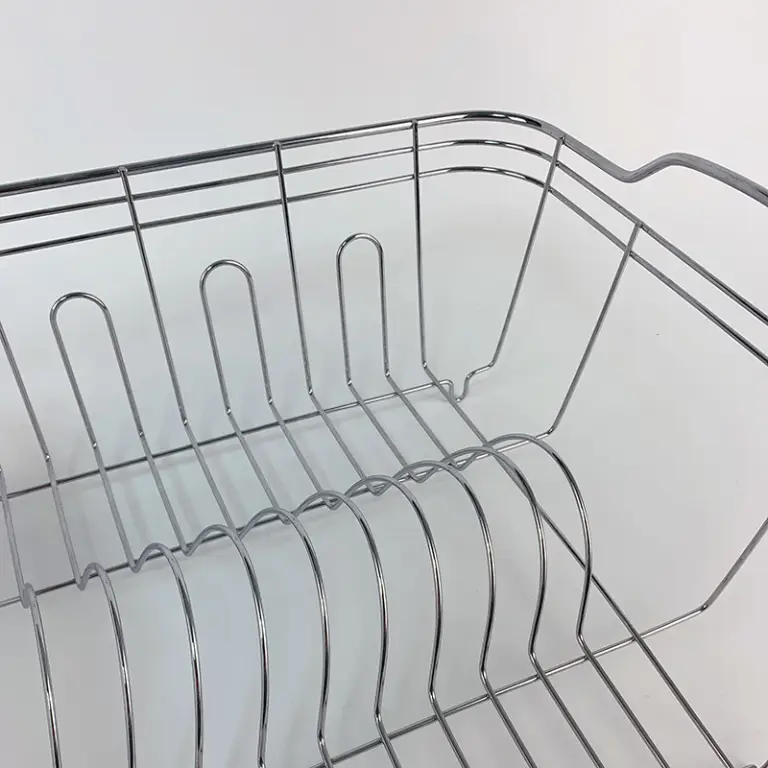 Zhaosheng Hardware - Rejilla para secar platos de alambre con bandeja de goteo blanca y soporte para utensilios