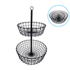 Zhaosheng Hardware - Accesorios de cocina Hogar Cesta de frutas de alambre de metal negro Cesta de frutas de 2 niveles