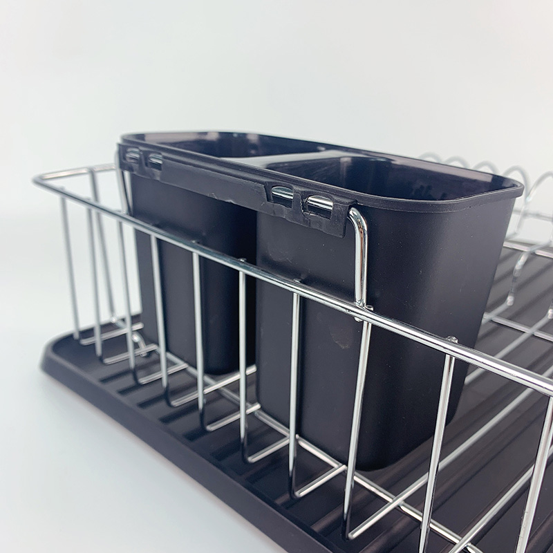 Zhaosheng Hardware - Rejilla para secar platos de plástico de cocina personalizada, rejilla para platos de acero con soporte para utensilios y bandeja