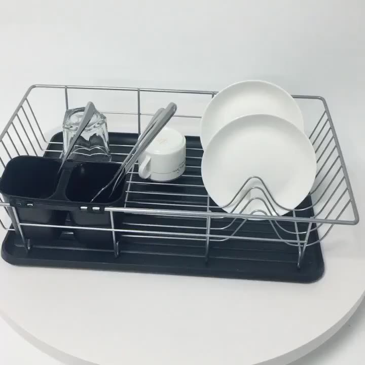 Zhaosheng Hardware - Rejilla para secar platos de gran capacidad con soporte para utensilios