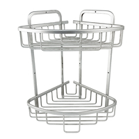 Zhaosheng - Almacenamiento de baño Cesta de esquina de 2 niveles Cesta de ducha de aluminio Cesta de ducha de esquina