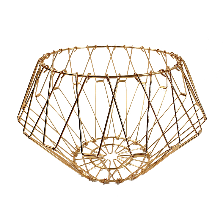Zhaosheng Hardware - Cesta de frutas plegable decorativa, organizador de pan, cesta de alambre de metal para cocina