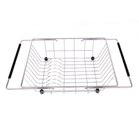 Zhaosheng Hardware - Escurreplatos extensible sobre el fregadero, escurridor de platos de acero inoxidable para cocina