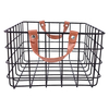 Zhaosheng Hardware - Cesta de alambre de metal para cocina, baño, organizador, cestas decorativas para almacenamiento con mango de cuero