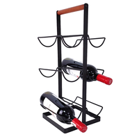 Zhaosheng Hardware - Estante de almacenamiento de botellas de vino de alambre de mesa, estante negro para platos de vino