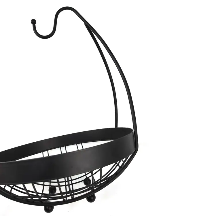 Zhaosheng Hardware - Cesta de almacenamiento de frutas para encimera, frutero decorativo con colgador de plátano