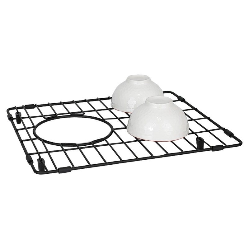 Rejilla inferior de fregadero negra personalizada para proteger el fregadero de acero inoxidable de la cocina