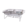 Zhaosheng Hardware - Estante para platos de frotamiento de alambre de tamaño completo, estante de alambre desechable cromado para buffet, soporte plegable para frotar