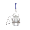 Zhaosheng Hardware - Cesta para freidora con 10 ranuras, cesta para freír pescado con mango revestido