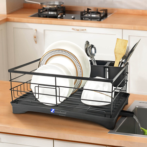 Zhaosheng Hardware - Estante para platos de acero metálico para almacenamiento de cocina, escurridor de platos, soporte para almacenamiento de cuencos
