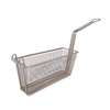 Zhaosheng Hardware - Cesta rectangular para freír, niquelada, con mango de PVC gris