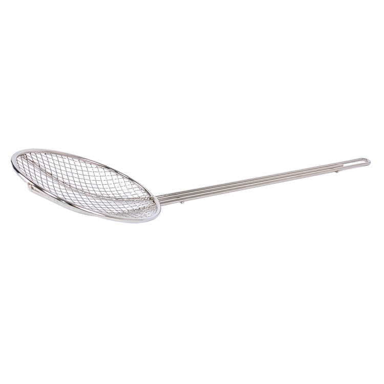 Zhaosheng Hardware - Espumadera para freír redonda de 6 pulgadas, mango largo, cucharón para freidora de acero inoxidable, espumadera para freír francesa