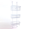 Zhaosheng - Organizador de baño Cesta de Metal Carrito de Ducha Colgante Blanco sobre la Puerta Estante de Ducha