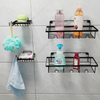 Zhaosheng Hardware - Estantes de almacenamiento para colgar autoadhesivos, color negro, montado en la pared, organizador, estante de baño, carrito de ducha
