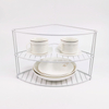 Zhaosheng Hardware - Estante esquinero de alambre de 2 niveles, organizador de mostrador de cocina, estante esquinero para platos