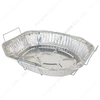 Zhaosheng Hardware - Bandeja para asar ovalada de papel de aluminio desechable con asa/rejilla de soporte para bandeja para alimentos de 45,5 x 35 x 8,5 cm