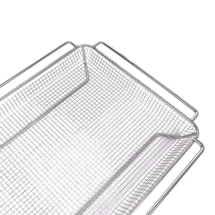 Zhaosheng Hardware - Freidora de aire Pieza del horno Cesta crujiente Malla de alambre Bandeja para asar Bandeja para freír de aire de acero inoxidable