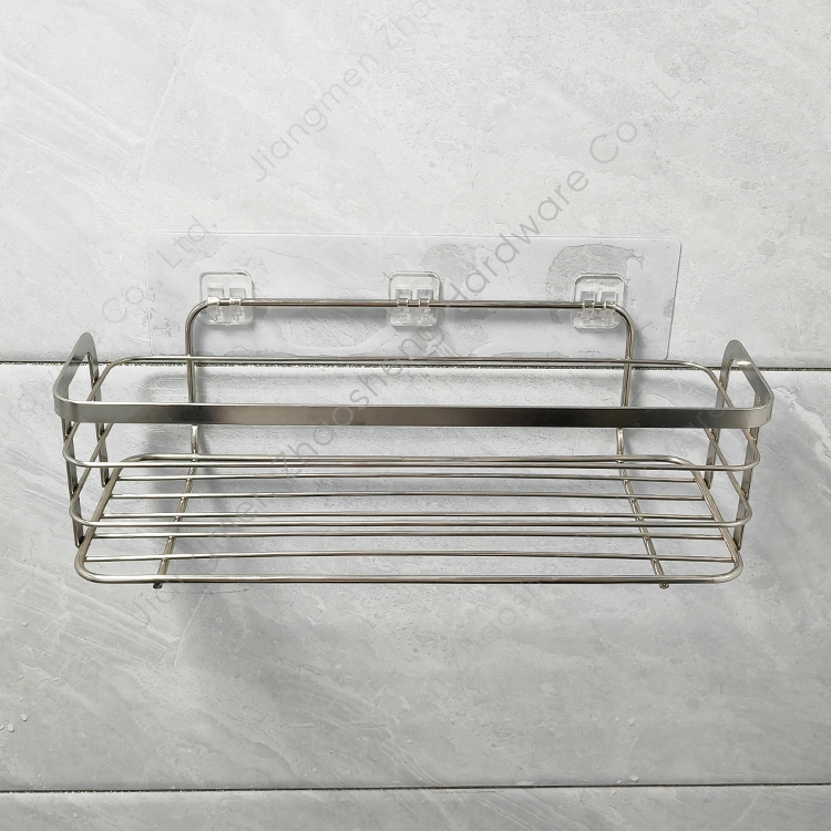 Zhaosheng - Estante de Ducha Adhesivo de Acero Inoxidable, Organizador, Estante de baño de Metal montado en la Pared sin Perforaciones
