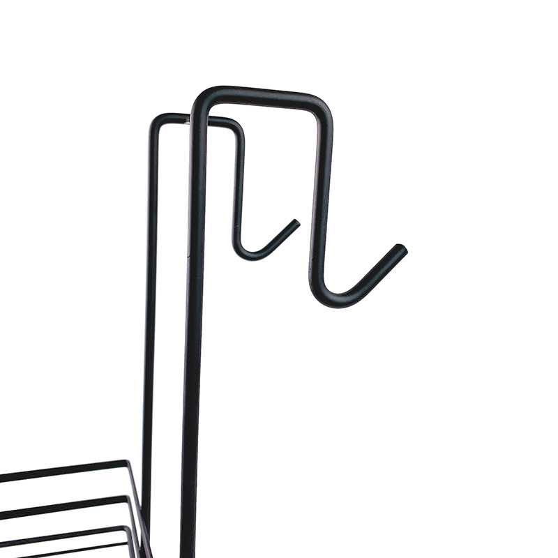 Zhaosheng - Organizador de estante de ducha de baño de metal personalizado, carrito de ducha colgante negro de 3 niveles sobre la puerta