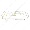 Zhaosheng Hardware - Estante plegable desechable para platos de frotamiento, chapado en oro, para buffet, tamaño completo, soporte para calentador