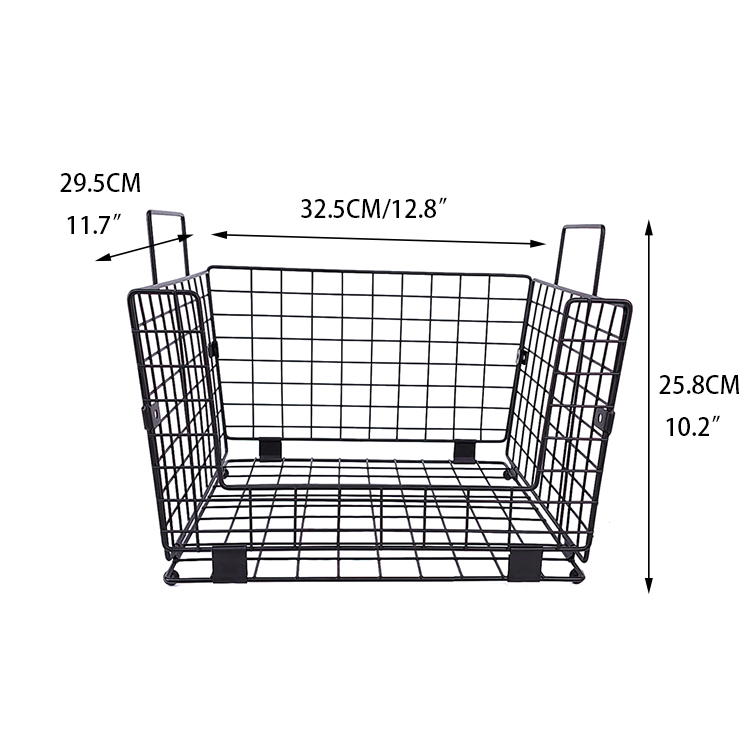 Zhaosheng Hardware - Cesta de almacenamiento plegable de metal, organizador de despensa para el baño del hogar