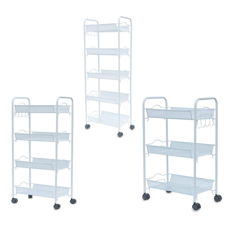 Carro de almacenamiento de malla de alambre de 4 niveles/carro para uso general