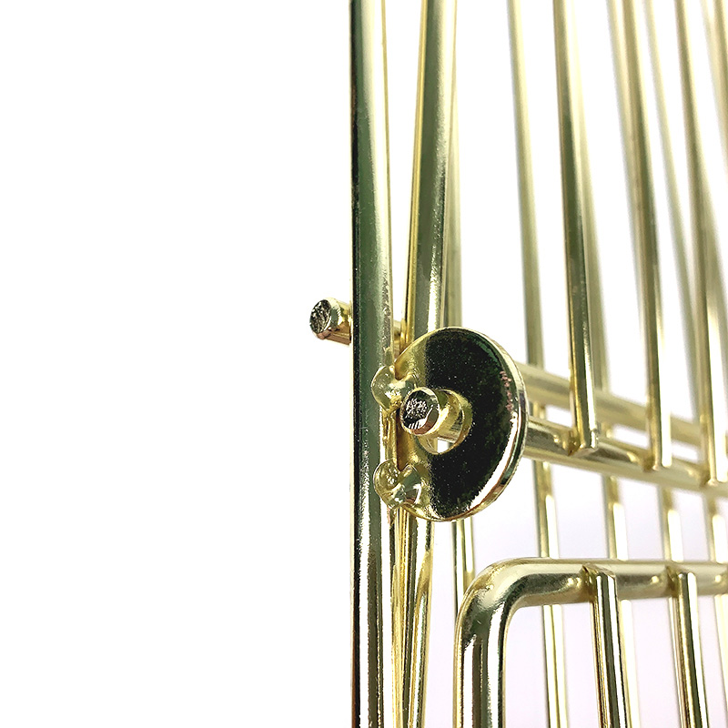 Zhaosheng Hardware - Escurreplatos plegable de alambre de metal de 2 niveles, chapado en oro