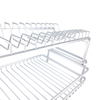 Zhaosheng Hardware - Estante para platos de aluminio, estante para secar platos de cocina de 2 niveles